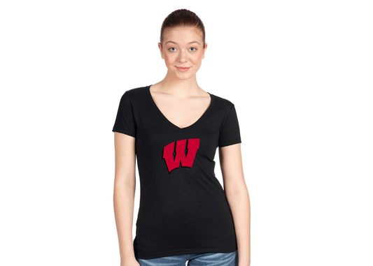 Women's Wisconsin Badgers Next Level V-Neck T-Shirt