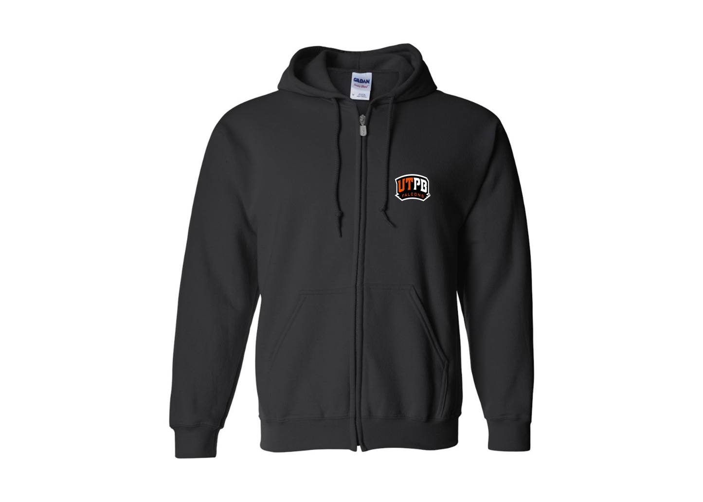 Men's UTPB Falcons Gildan Heavy Blend Full Zip Hooded Sweatshirt