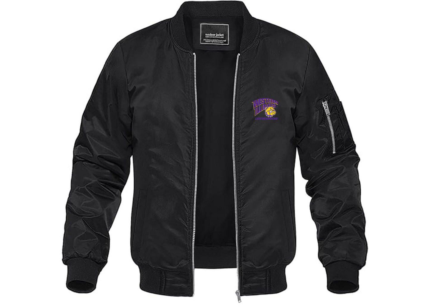 Men's Western Illinois Leathernecks Lightweight Bomber Jacket Windbreaker Softshell Varsity Jacket Coat