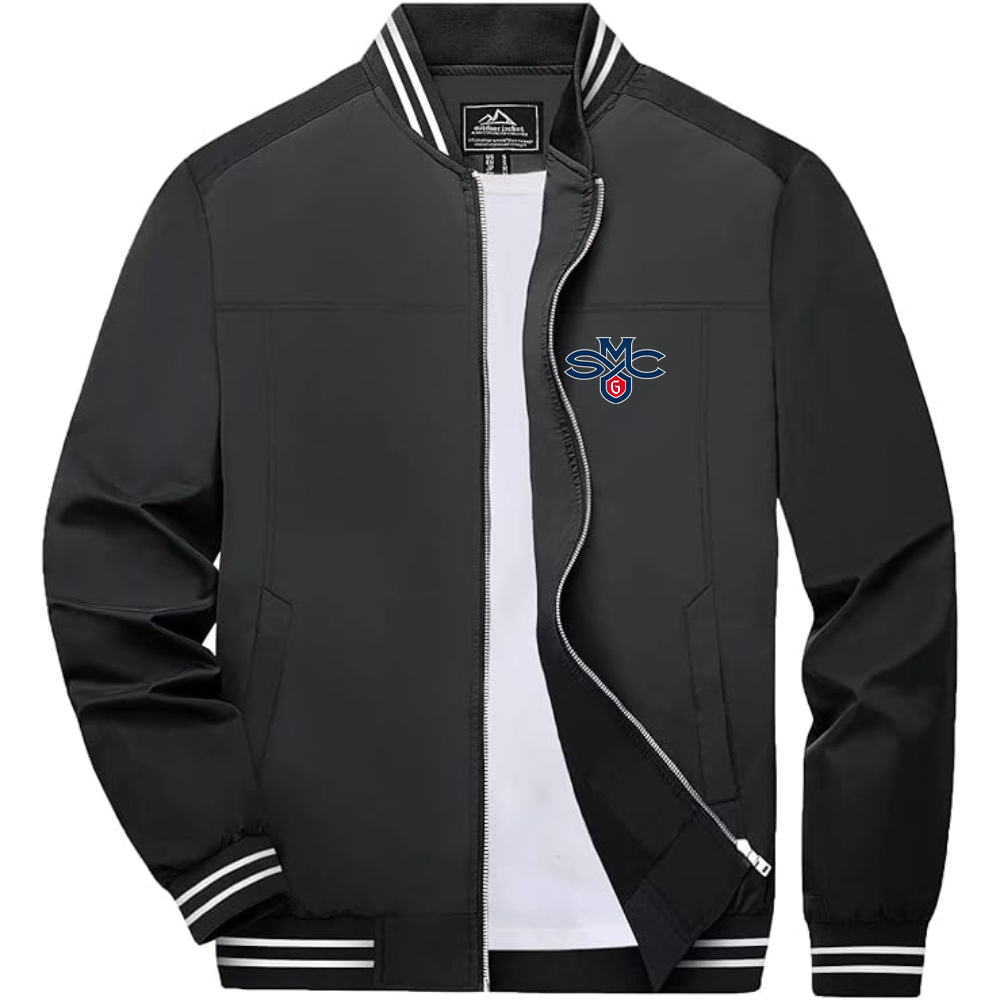 Men's Saint Marys Gaels Logo Lightweight Zip-Up Ribbed Collar and Cuffs Bomber Jacket
