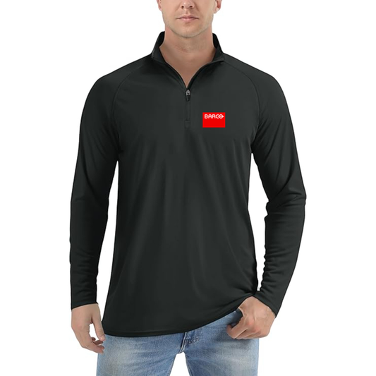 Men's Barco Logo Lightweight Quarter-Zip Athletic Shirt Long Sleeve Performance Wear
