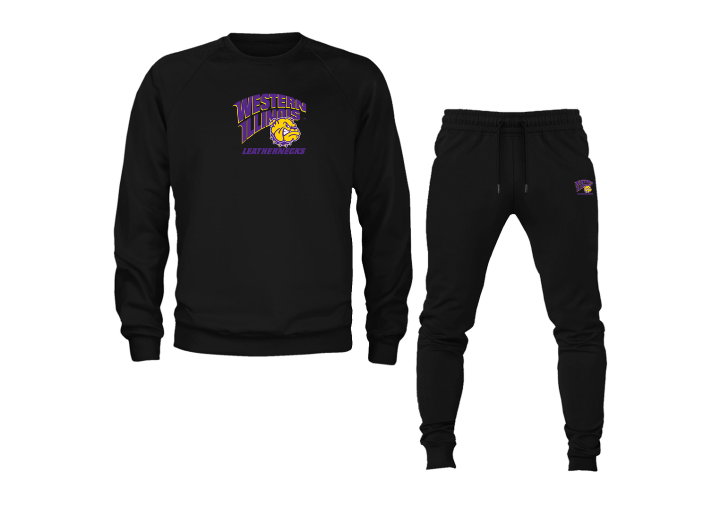 Men's Western Illinois Leathernecks Crewneck Sweatshirt Joggers Suit