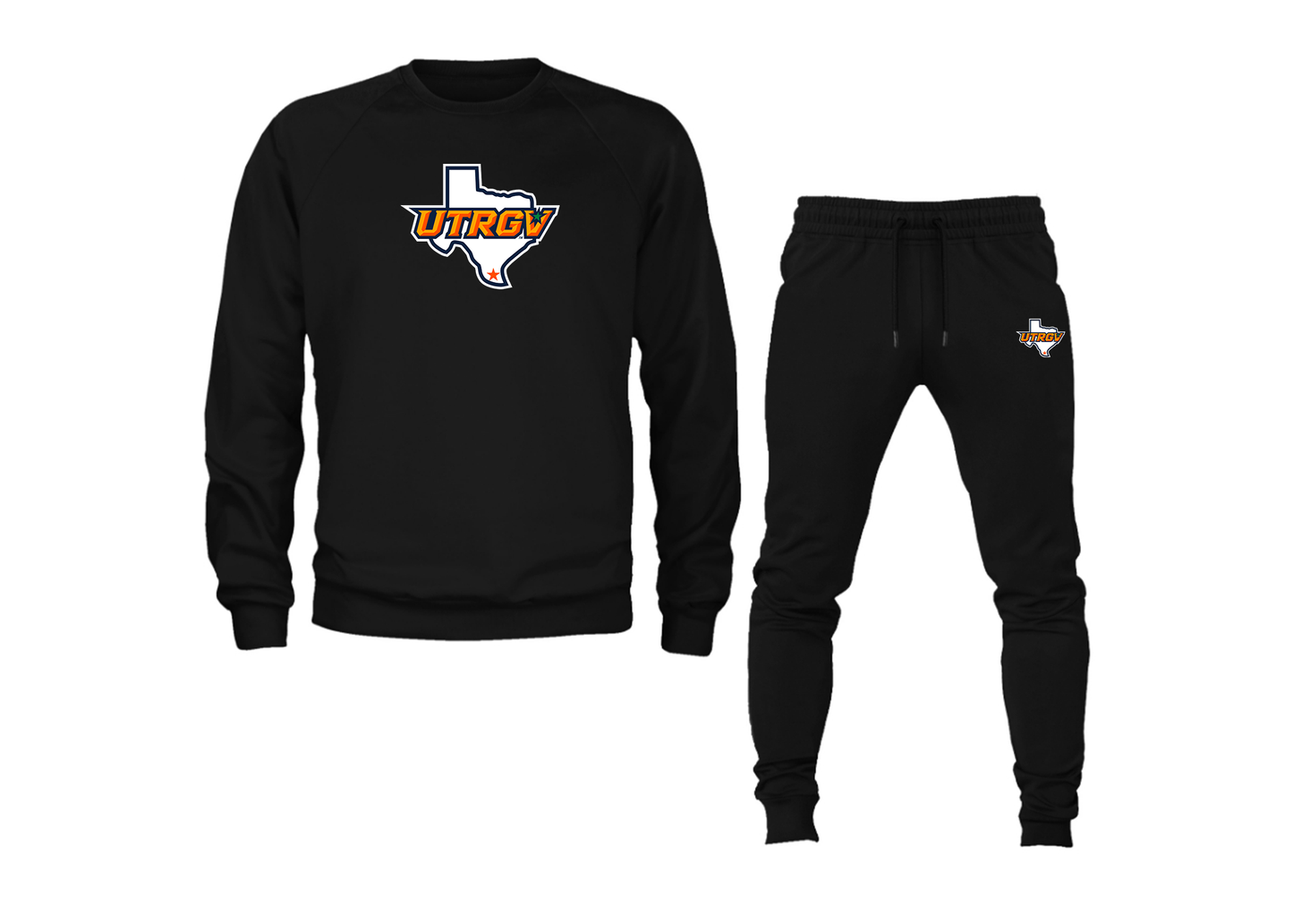 Men's UTRGV Vaqueros Crewneck Sweatshirt Joggers Suit