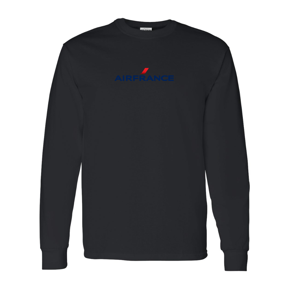 Men's Air France Logo Gildan Heavy Cotton Long Sleeve T-Shirt