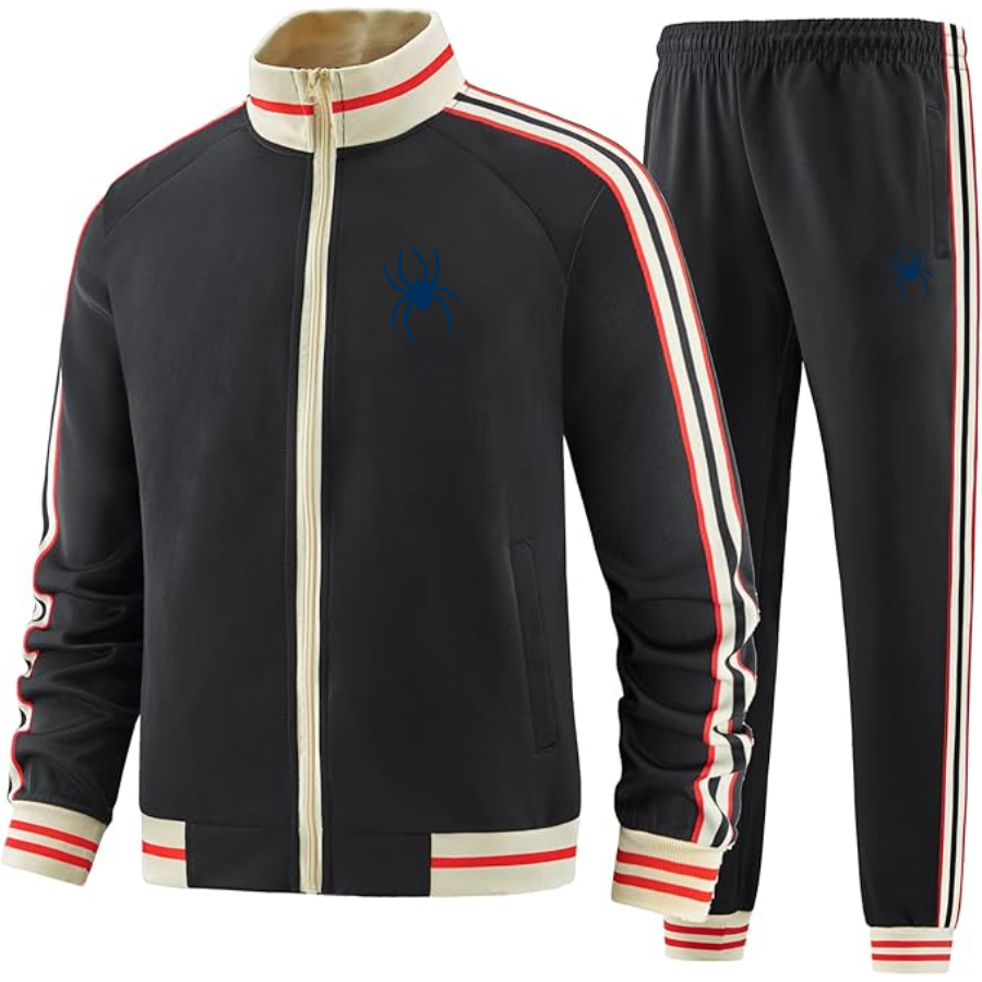 Men's Richmond Spiders Logo Tracksuit with Bold Striped Accents and Zippered Front Athletic Wear