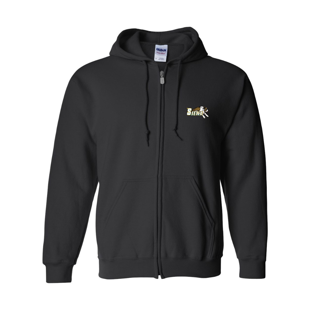 Men's Siena Saints Logo Gildan  Heavy Blend Full Zip Hooded Sweatshirt