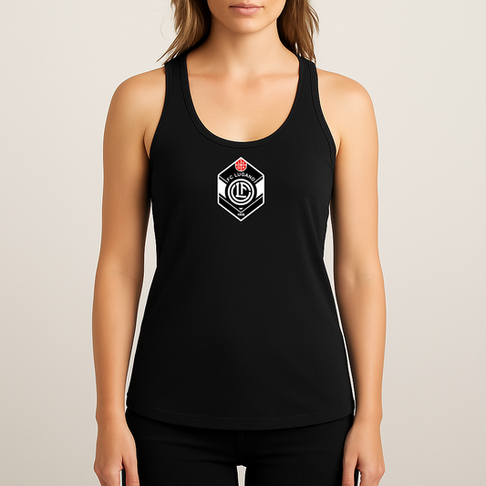 Women's FC Lugano Soccer Logo Next Level Ideal Racerback Tank