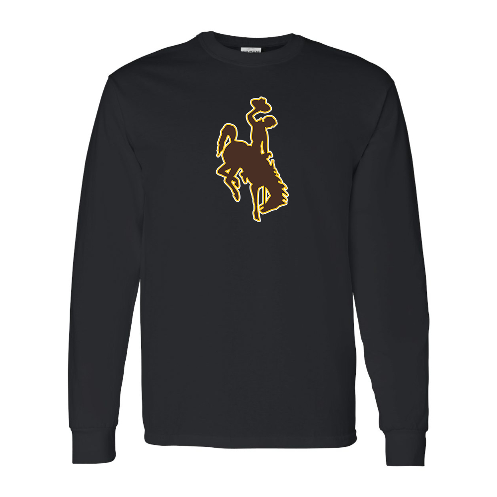 Men's Wyoming Cowboys Gildan Heavy Cotton Long Sleeve T-Shirt