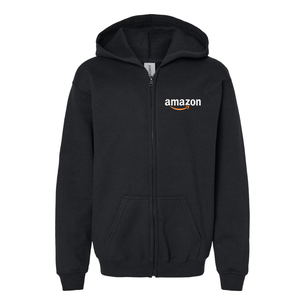 Gildan Heavy Blend Youth Amazon Logo Full Zip Hooded Sweatshirt