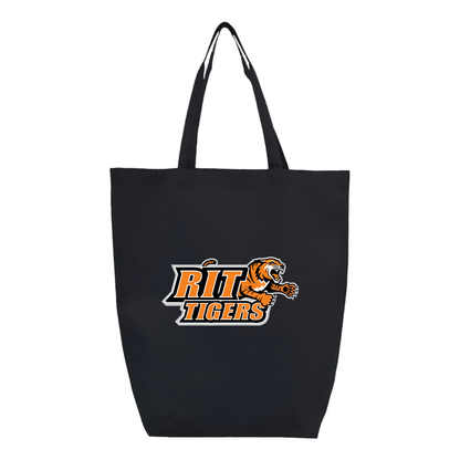 RIT Tigers Logo Q-Tees Non-Woven Gusset Bottom Tote