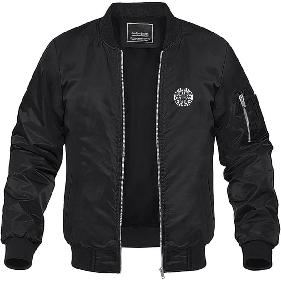 Men's Pizza Express Logo Lightweight Bomber Jacket Windbreaker Softshell Varsity Jacket Coat