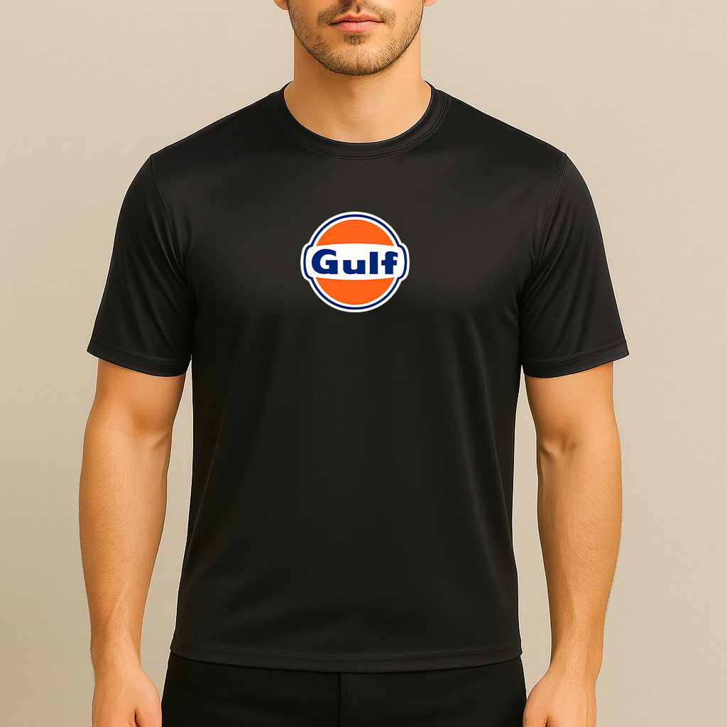 Men's Gulf Oil Logo Polyester T-Shirt