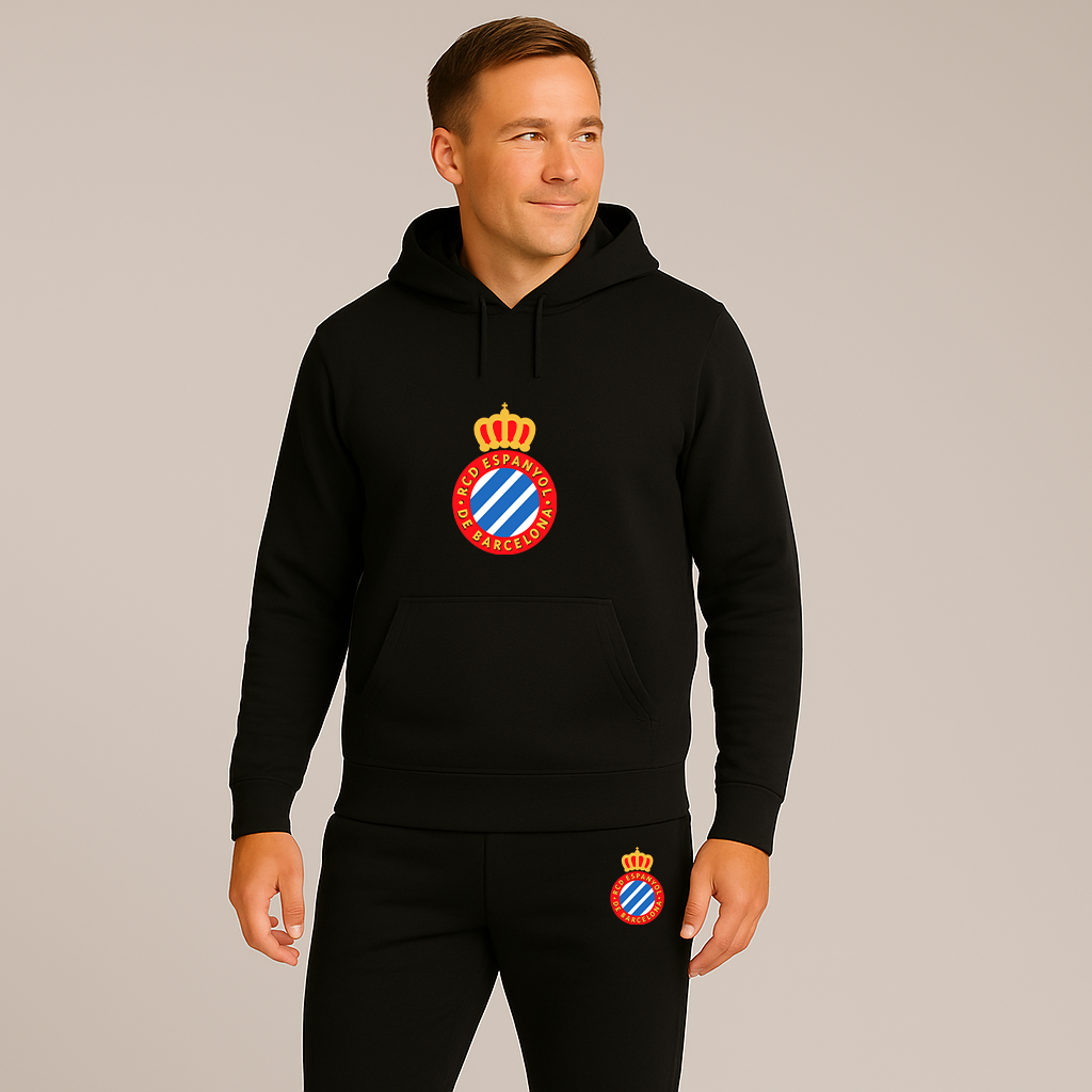 Men's Espanyol Soccer Logo Hoodie Joggers Set