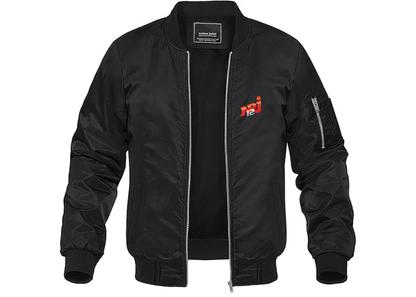 Men's NRJ 12 Logo Lightweight Bomber Jacket Windbreaker Softshell Varsity Jacket Coat