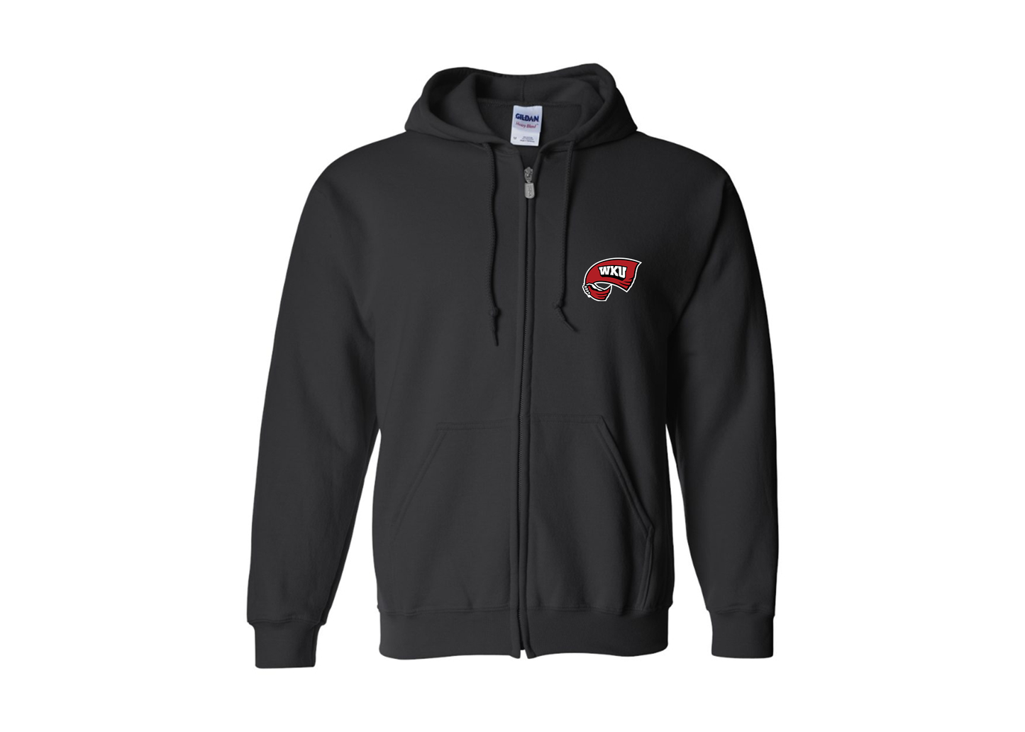 Men's Western Kentucky Hilltoppers Gildan  Heavy Blend Full Zip Hooded Sweatshirt