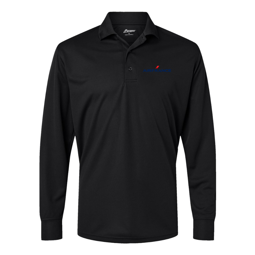 Men's Air France Logo Paragon Prescott Long Sleeve Polo
