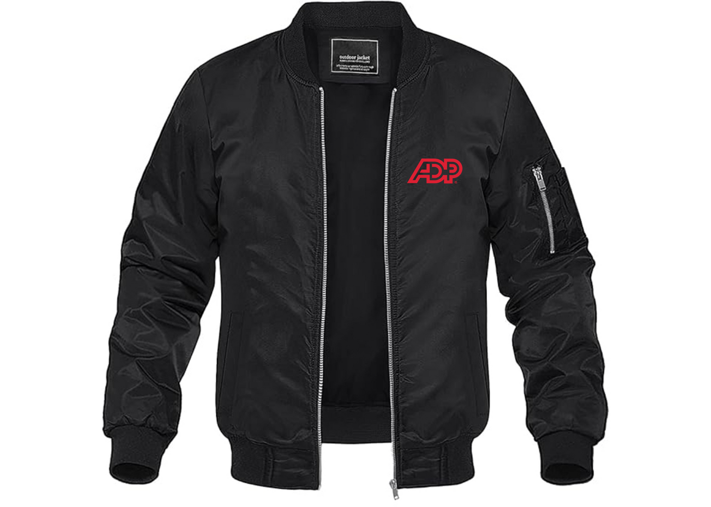 Men's ADP Logo Lightweight Bomber Jacket Windbreaker Softshell Varsity Jacket Coat