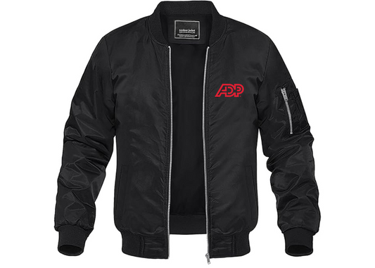 Men's ADP Logo Lightweight Bomber Jacket Windbreaker Softshell Varsity Jacket Coat