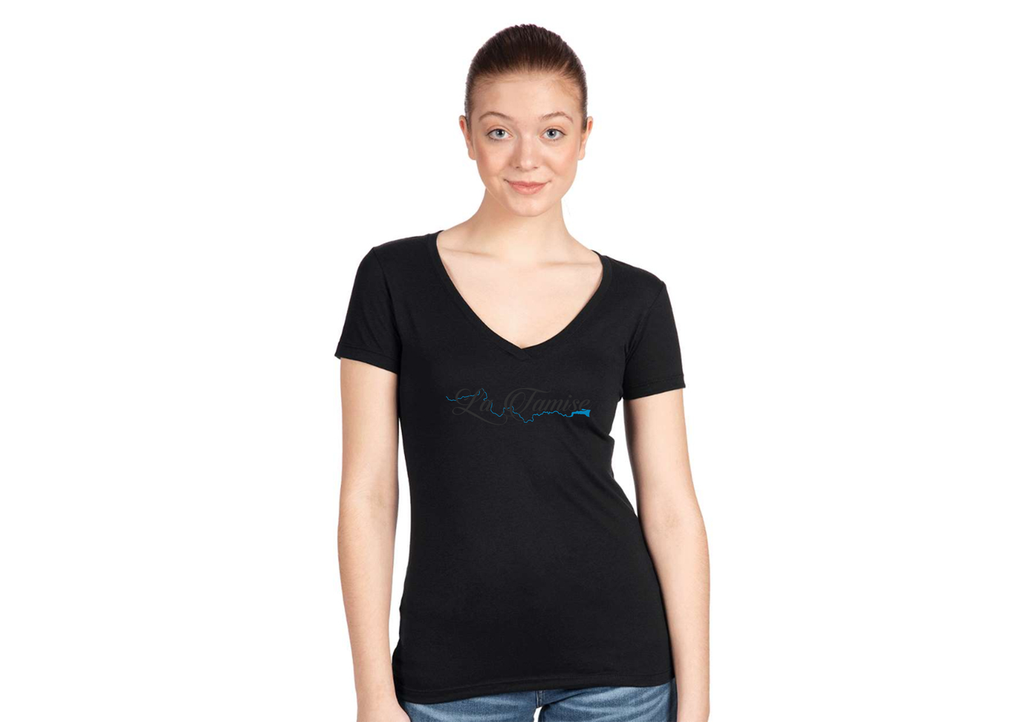 Women's La Tamise Logo  Next Level V-Neck T-Shirt