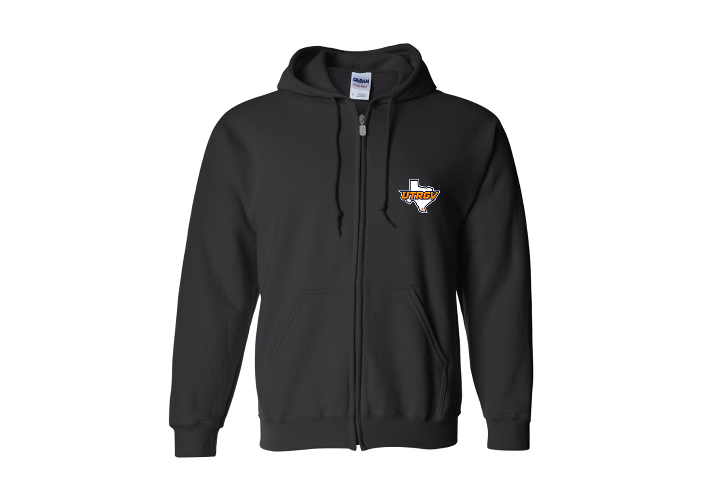 Men's UTRGV Vaqueros Gildan  Heavy Blend Full Zip Hooded Sweatshirt
