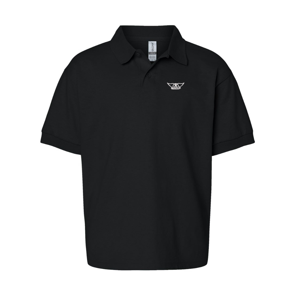 Youth Aerosmith Logo Gildan Dry Blend Jersey Polo