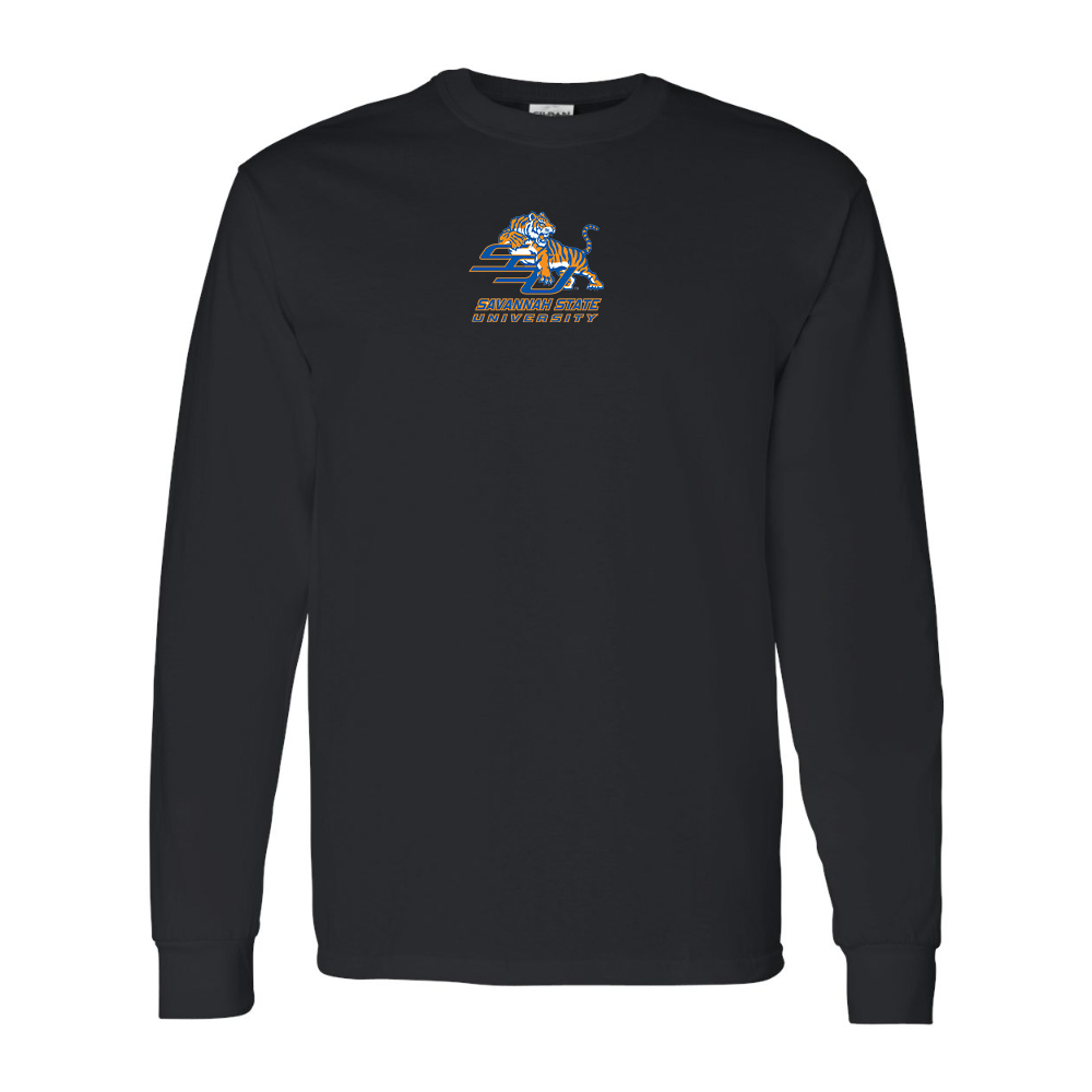 Men's Savannah State Tigers Logo Gildan Heavy Cotton Long Sleeve T-Shirt