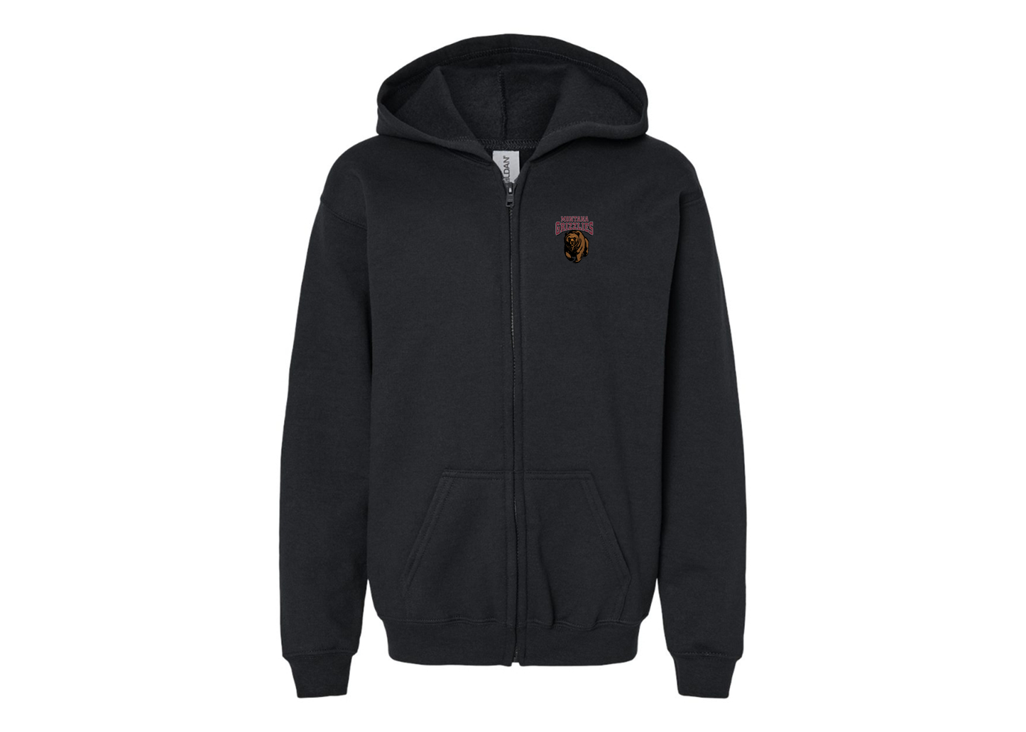 Gildan Heavy Blend Youth Montana Grizzliesl Full Zip Hooded Sweatshirt