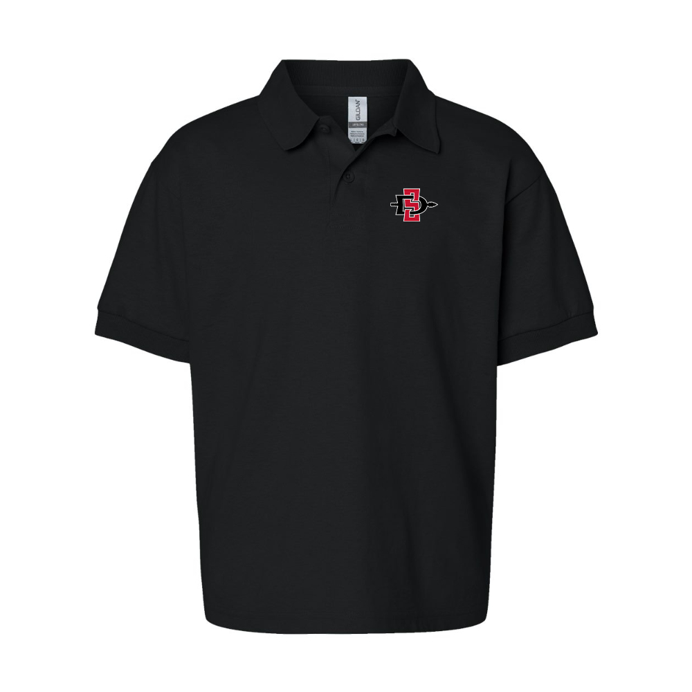 Youth San Diego State Aztecs Logo Gildan Dry Blend Jersey Polo