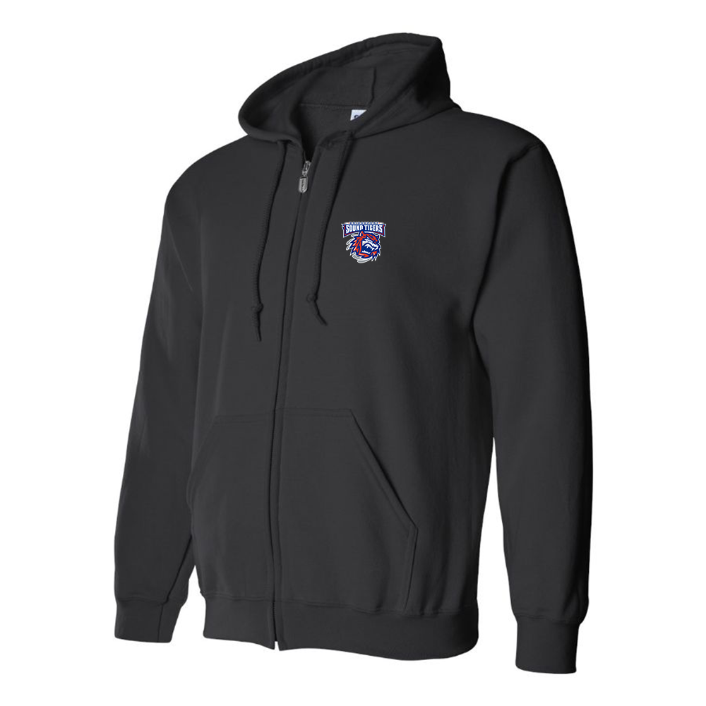 Men's Bridgeport Sound Tigers Logo Zipper Hoodie