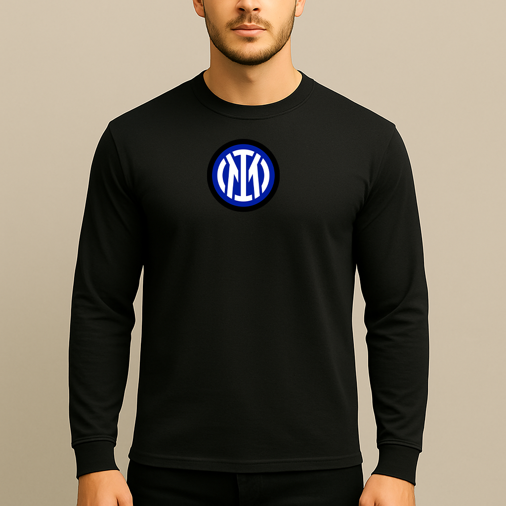 Men's Inter Milan 2025 Soccer Logo Long Sleeve T-Shirt