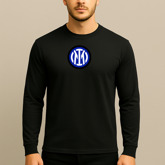 Men's Inter Milan 2025 Soccer Logo Long Sleeve T-Shirt