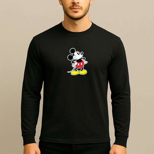 Men's Mickey Mouse Cartoon Long Sleeve T-Shirt