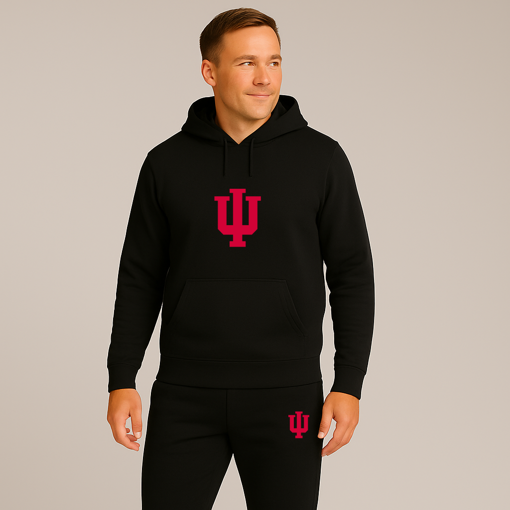 Men's Indiana Hoosiers Logo Hoodie Joggers Set