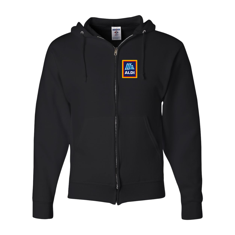Men's Aldi Logo JERZEES NuBlend Full-Zip Hooded Sweatshirt