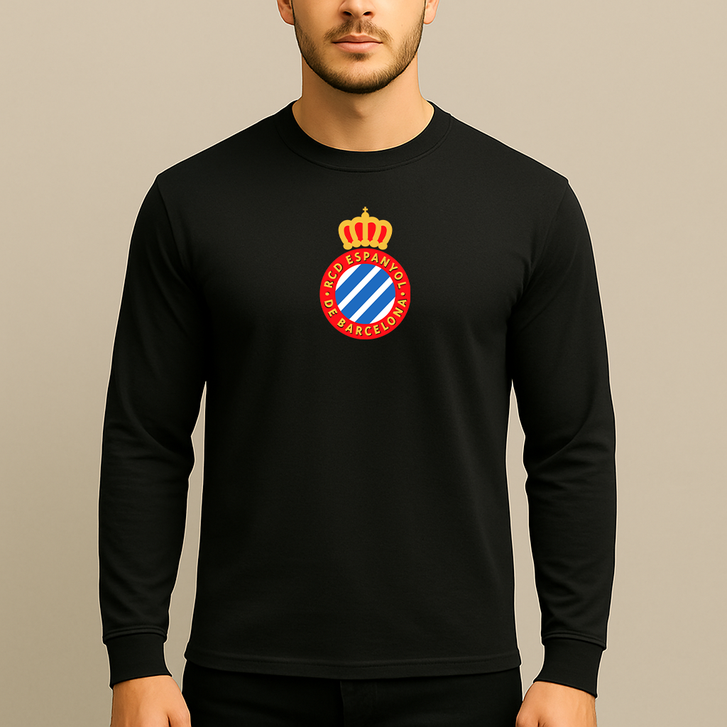 Men's Espanyol Soccer Logo Long Sleeve T-Shirt