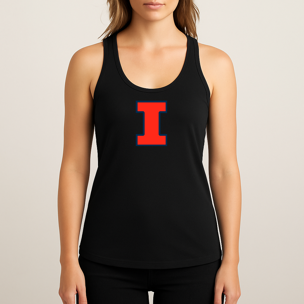 Women's Illinois Fighting Illini Logo Next Level Ideal Racerback Tank