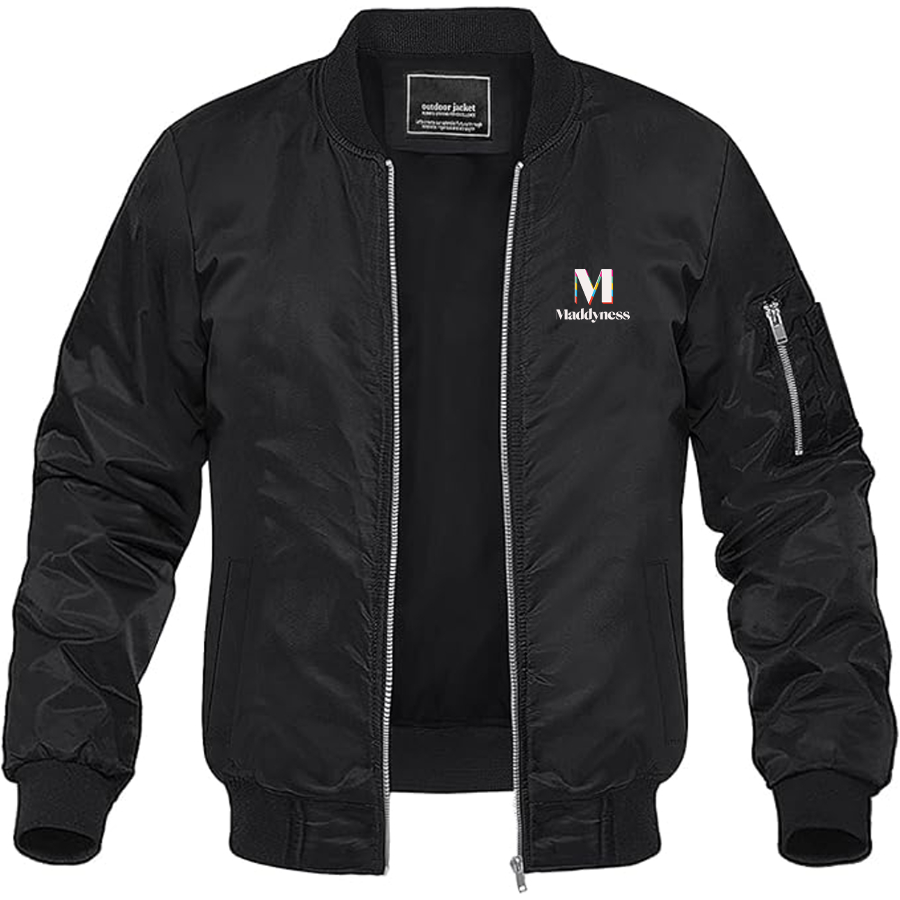 Men's Maddyness Logo Lightweight Bomber Jacket Windbreaker Softshell Varsity Jacket Coat
