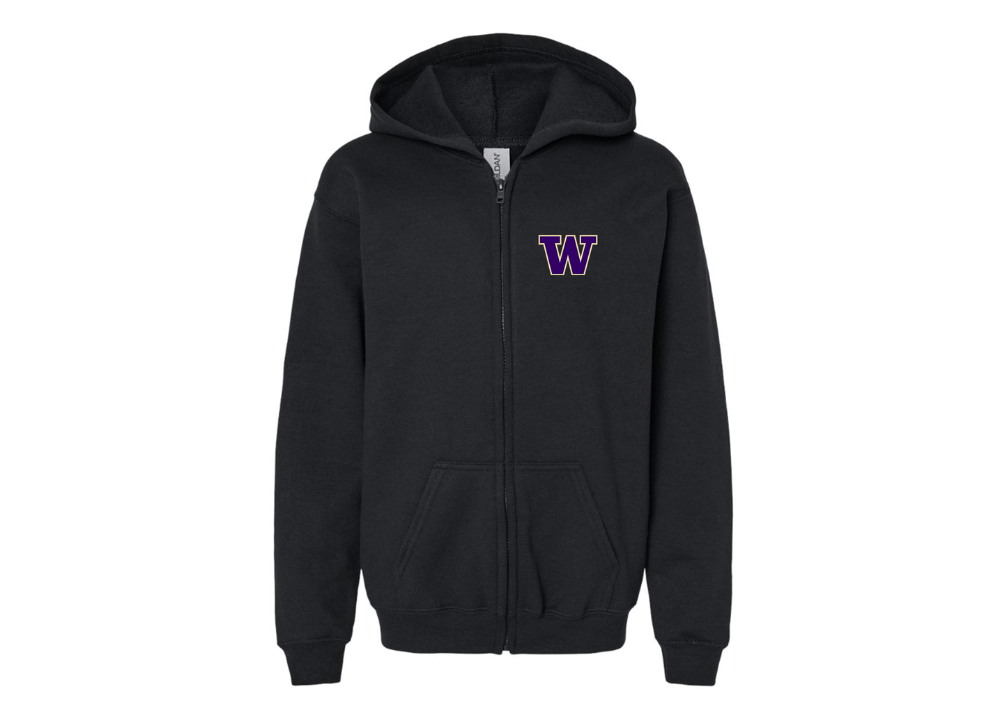 Gildan Heavy Blend Youth Washington Huskies Full Zip Hooded Sweatshirt