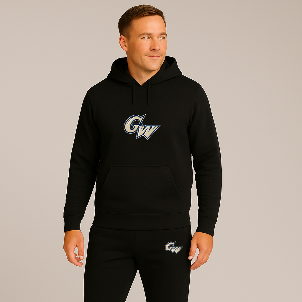 Men's George Washington Colonials Logo Hoodie Joggers Set
