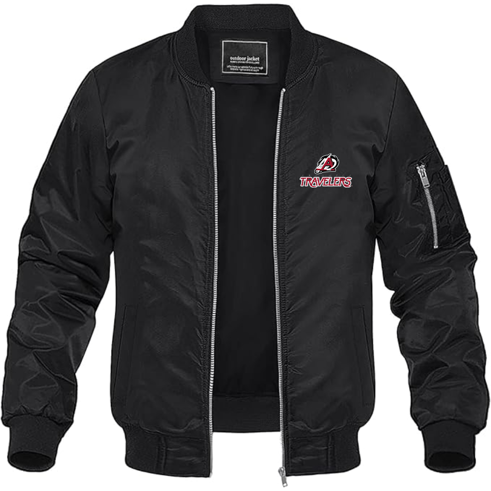 Men's Arkansas Travelers Logo Lightweight Bomber Jacket Windbreaker Softshell Varsity Jacket Coat