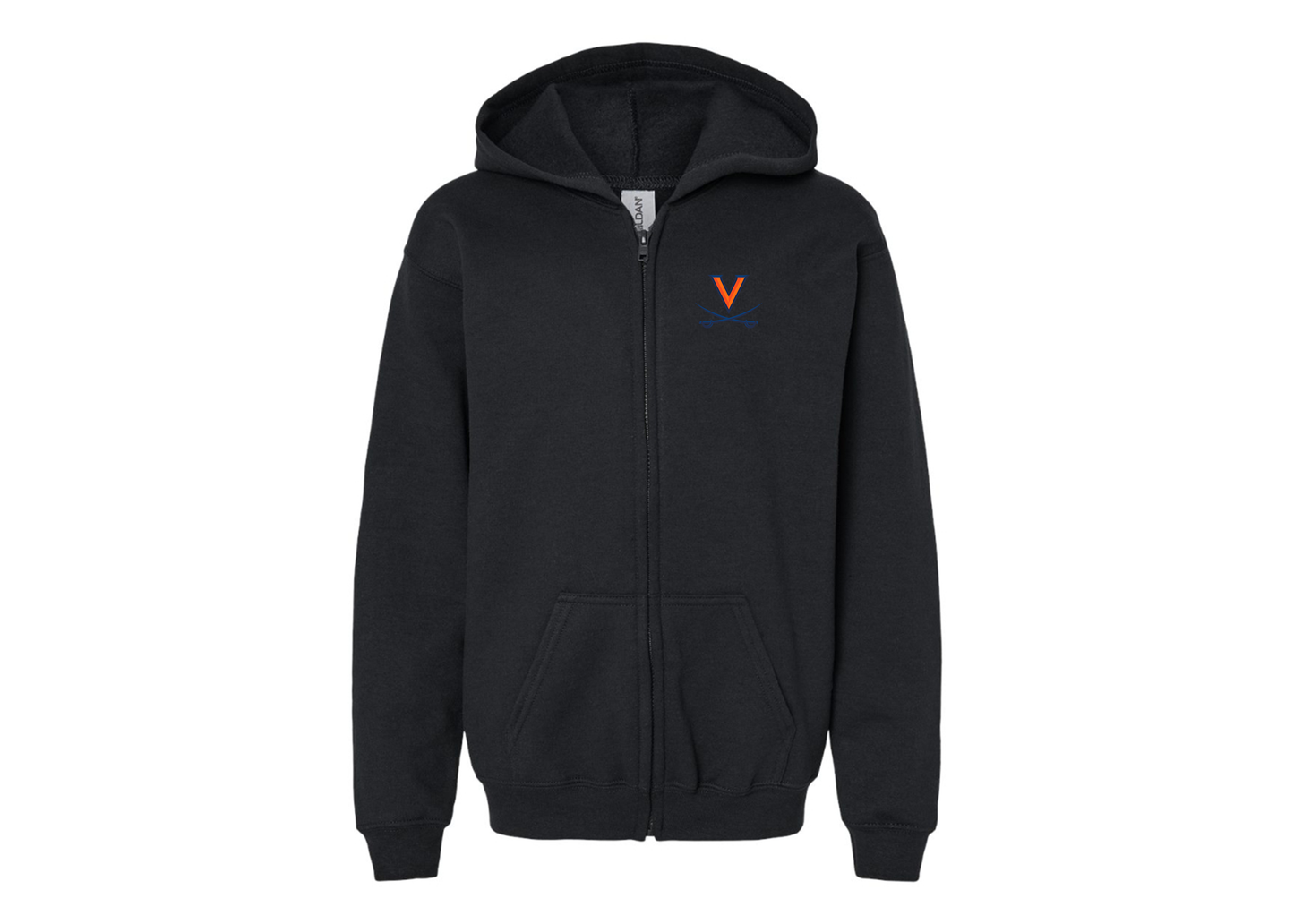 Gildan Heavy Blend Youth Virginia Cavaliers Full Zip Hooded Sweatshirt
