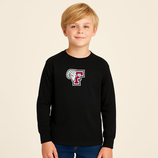 Youth Fordham Rams Logo Cotton Long Sleeve T-Shirt