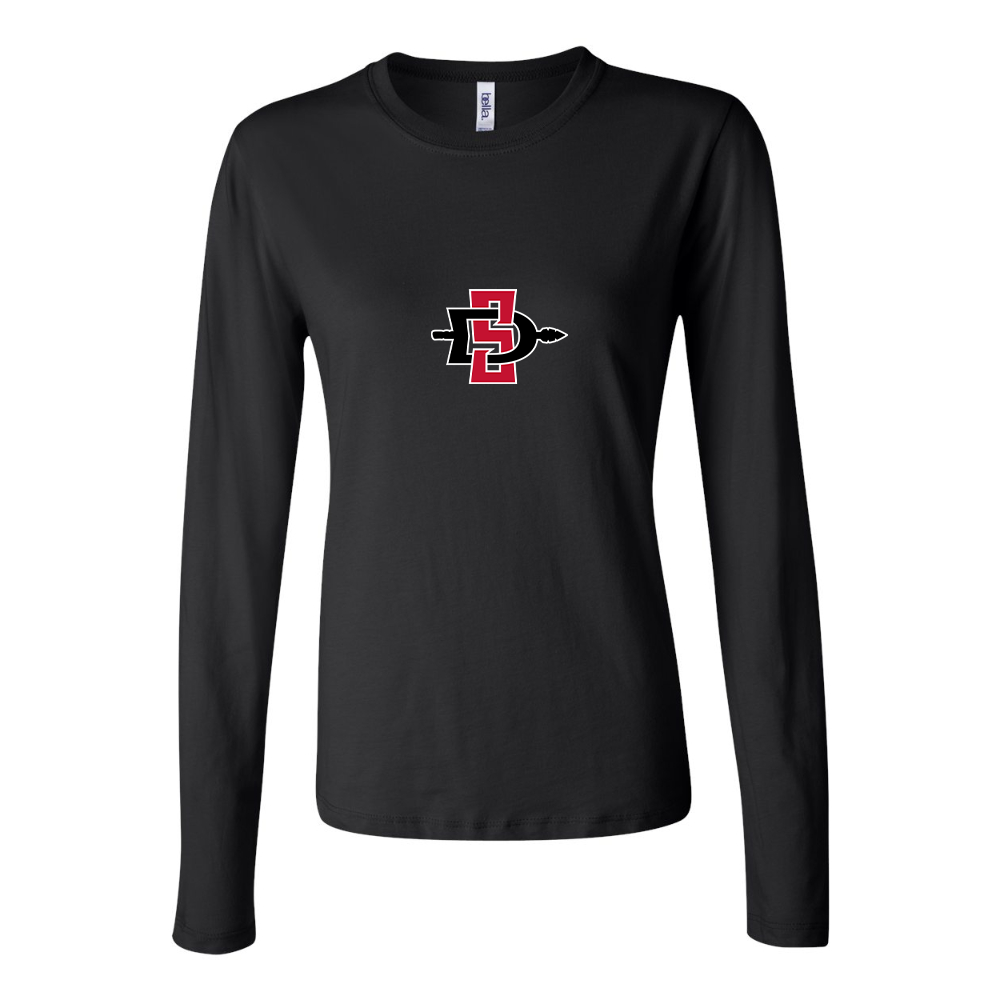 BELLA CANVAS Women’s San Diego State Aztecs Logo Jersey Long Sleeve Tee