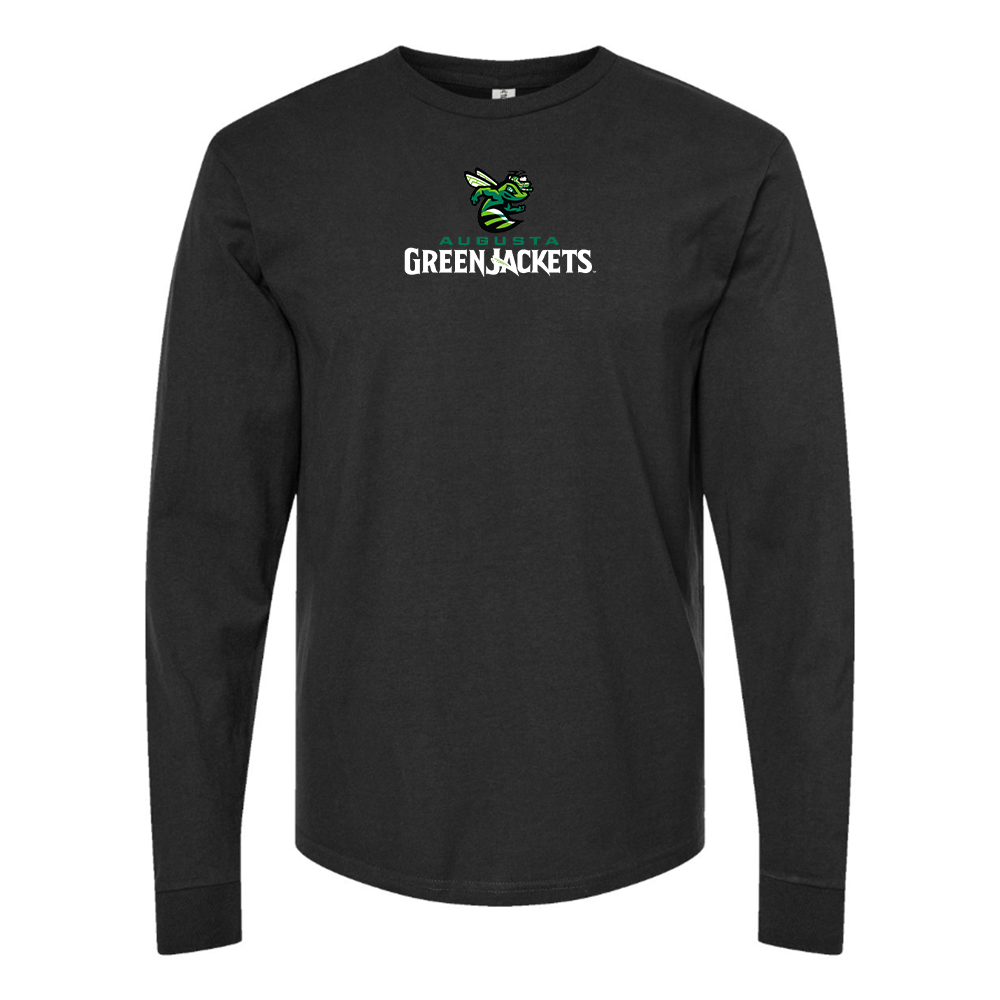 Youth Augusta GreenJackets Logo Cotton Long Sleeve T-Shirt
