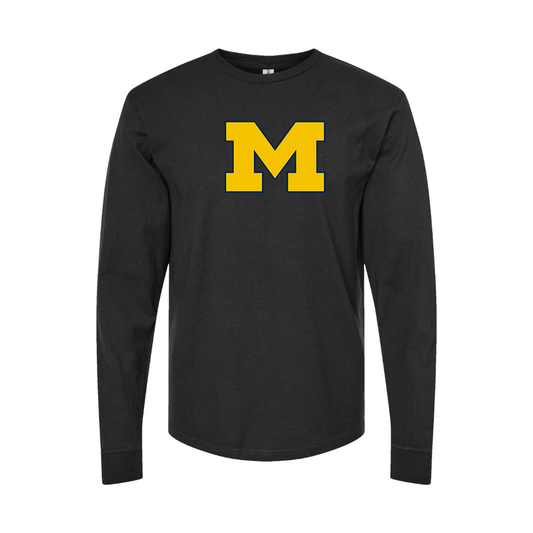 Youth Michigan Wolverines Logo Cotton Long Sleeve T-Shirt