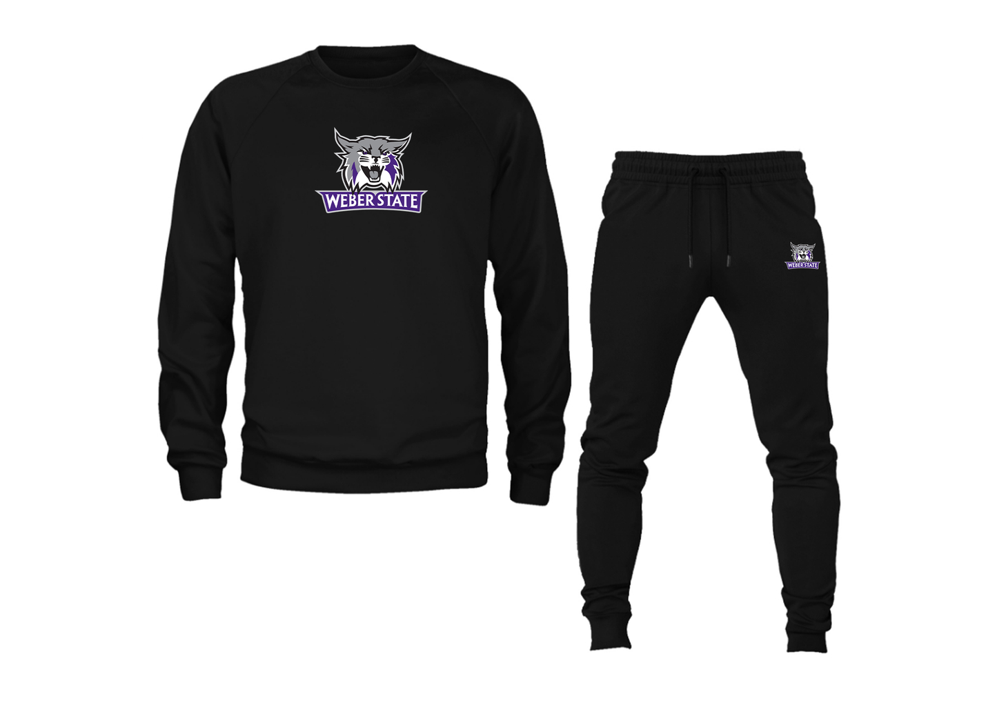 Men's Weber State Wildcats Crewneck Sweatshirt Joggers Suit