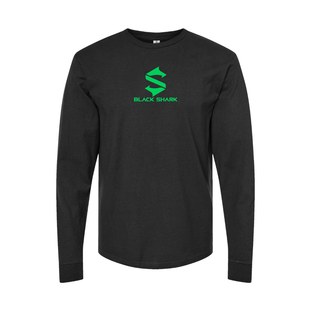 Men's Black Shark Logo Long Sleeve T-Shirt