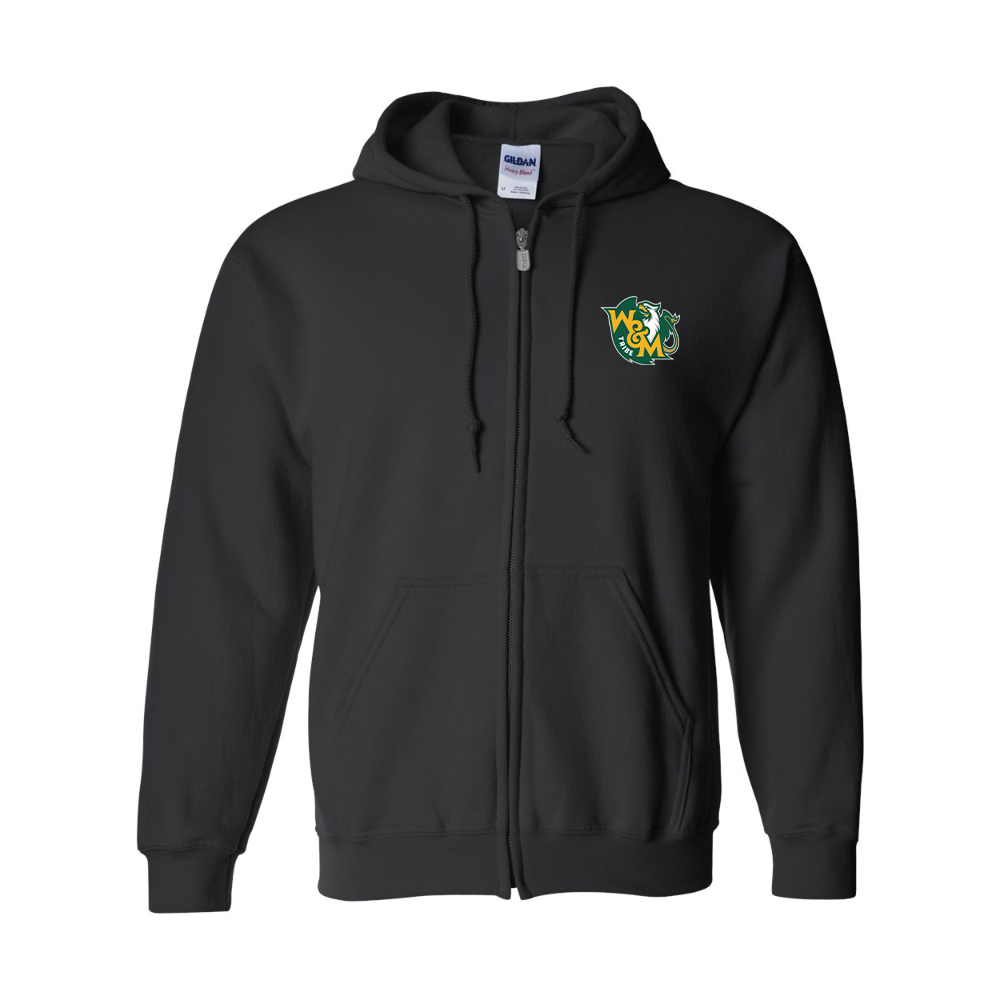 Men's William and Mary Tribe Gildan  Heavy Blend Full Zip Hooded Sweatshirt
