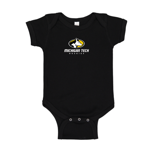 Michigan Tech Huskies Logo Baby Romper Onesie