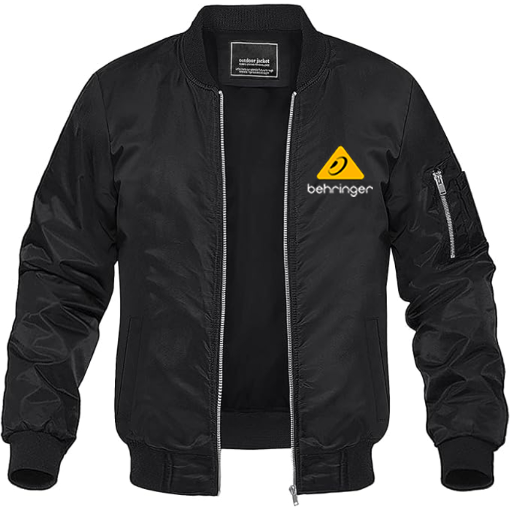 Men's Behringer Logo Lightweight Bomber Jacket Windbreaker Softshell Varsity Jacket Coat